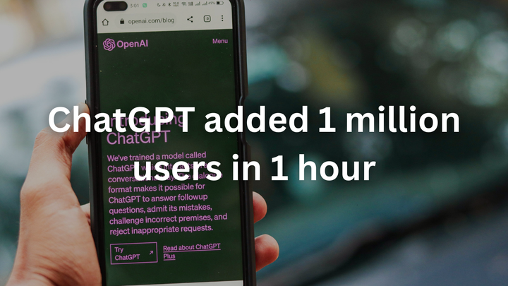 ChatGPT added 1 million users in 1 hour